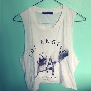 White Brandy Melville LA Muscle Tank