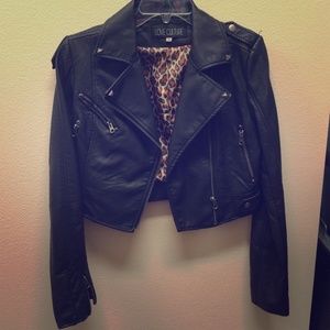 Black leather like jacket