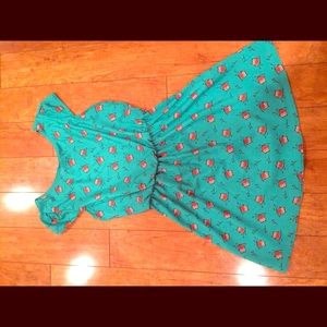 Green owl dress