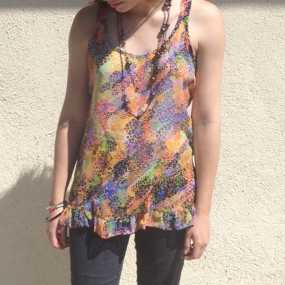 Neon spotted blouse - Picture 2 of 4