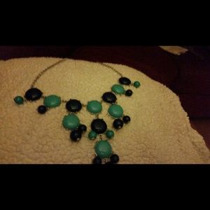 Teal and royal blue necklace.  Adjustable length