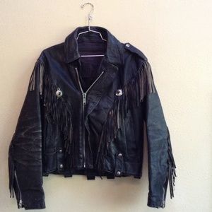 Vintage Fringe Leather Jacket