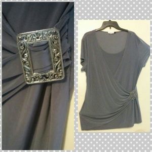 Gray dressy top