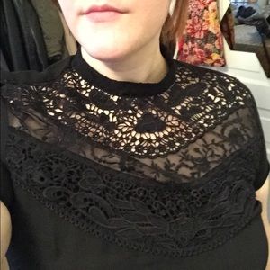 H&M Lace Neck Top NWOT