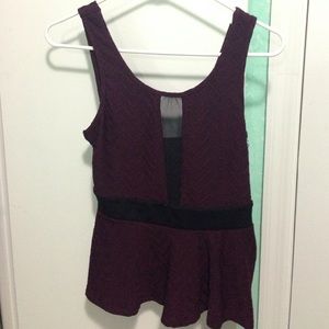 Burgundy peplum top