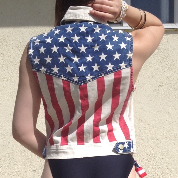 American flag denim vest - Picture 2 of 4