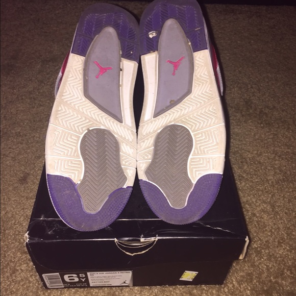 ‼️REDUCED‼️Pink & Purple Girls Air Jordan 4 Retro - Picture 2 of 3