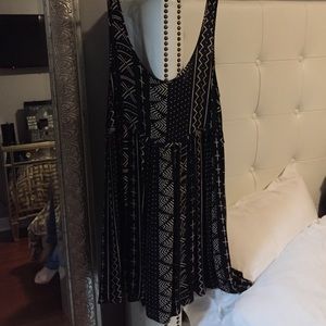 Ecote Black and Cream patterned baby doll dress