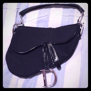 Authentic Christian Dior Black Saddle Bag