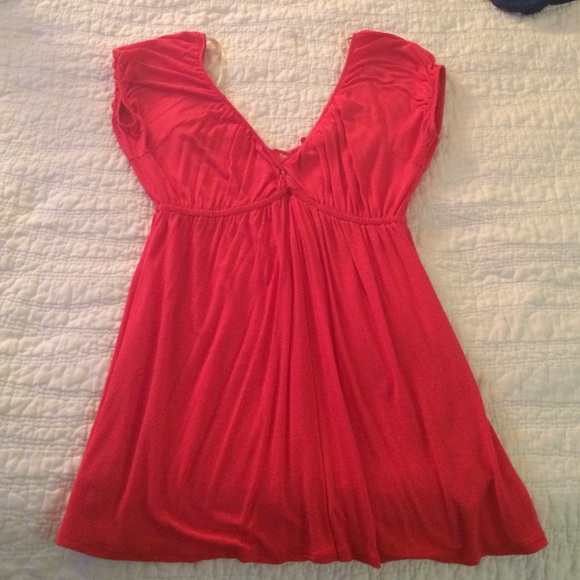 Deep V top with flower cutout on back