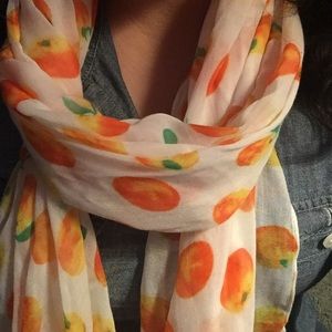 J.Crew Peach Print Scarf.