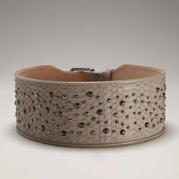 Matthew Williamson GrayPython Studded Leather Belt
