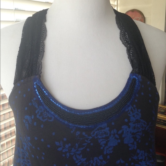 💫Free People Vintage Floral Print Lace Bead Tunic - Picture 2 of 4