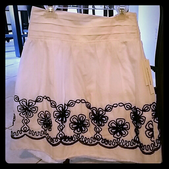 White embroidered skirt