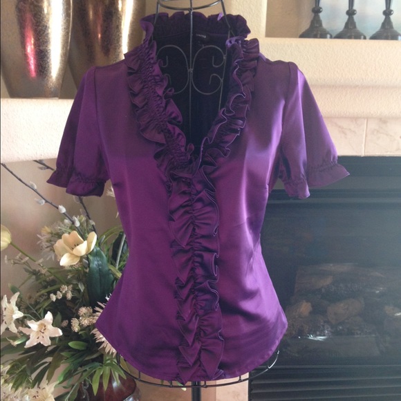 The Limited Purple Ruffled Top - Picture 2 of 4