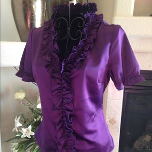 The Limited Purple Ruffled Top