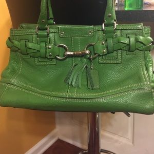 Authentic Leather Green Coach purse.