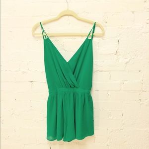 NWOT backless Apple green romper