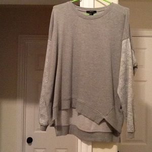 Slouchy high-low sweater