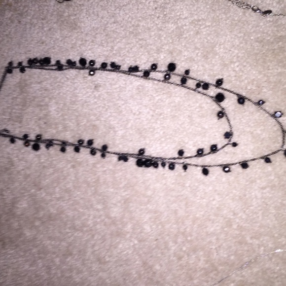 black double necklace CUTE LONG