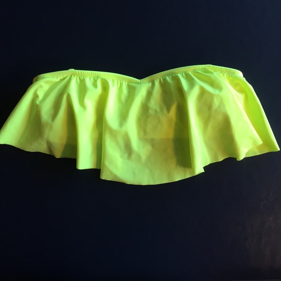 Pacsun LA Hearts yellow flounce bikini bandeau