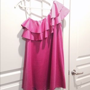NWT ASOS swing dress; one shoulder w. ruffle