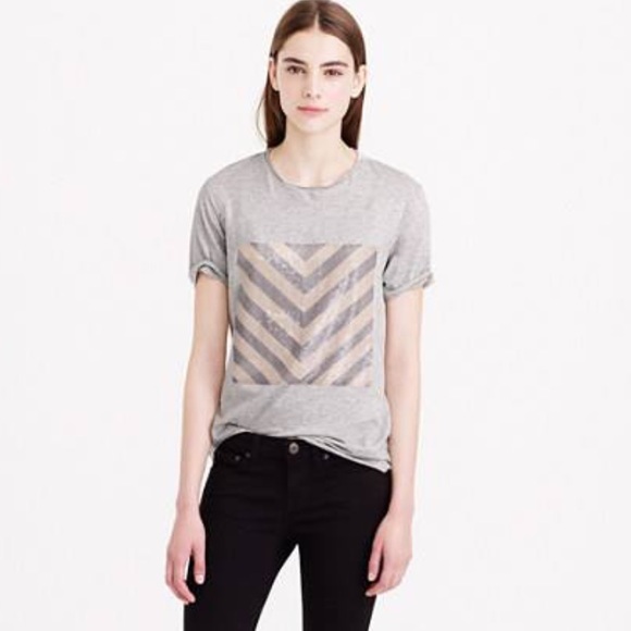 J. Crew Tops - J. Crew Sequin Chevron Tee