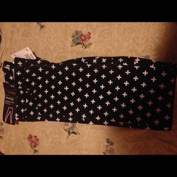 H&m Black skinny jeans with white crosses