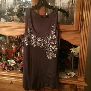Tank top with sequins