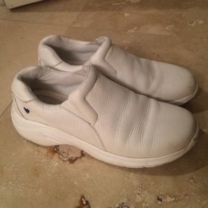 Nurse Mates white leather shoes.