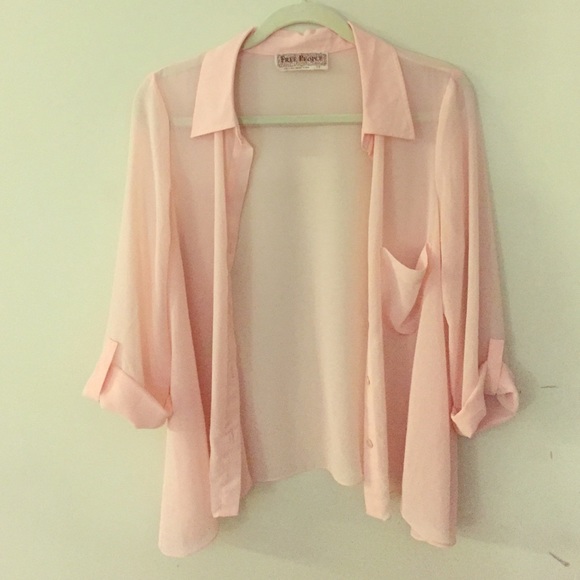 Free People pink sheer shirt
