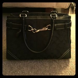 Black Signature Coach Handbag