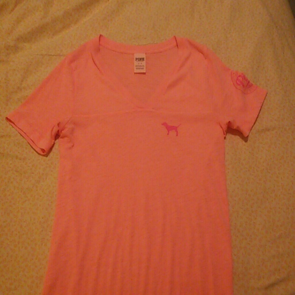 Neon orange pink t shirt