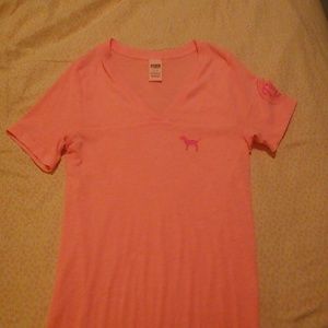 Neon orange pink t shirt