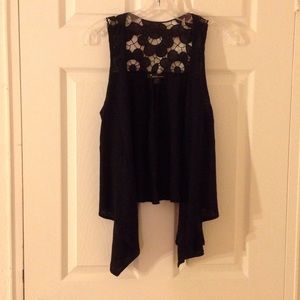 Black sleeveless cardigan