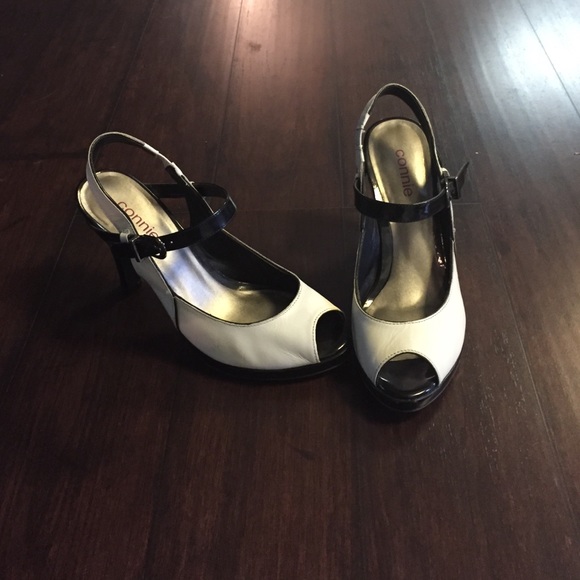 Black and white pumps
