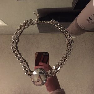 Zara around silver chained pendant