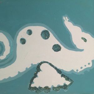 Canvas painting with glitter