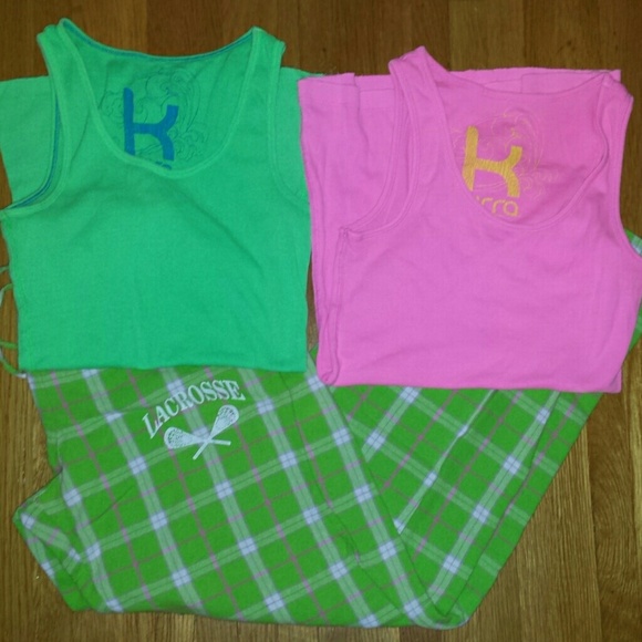 Pink & Green PJ set (: