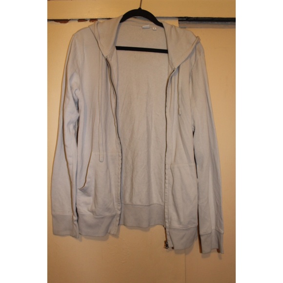 Uniqlo off white hooded zipper sweater