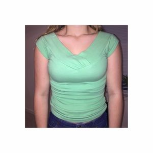 Green V-Neck Shirt