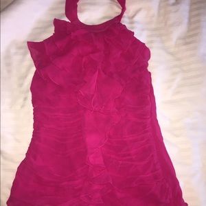 Express hot pink ruffle top