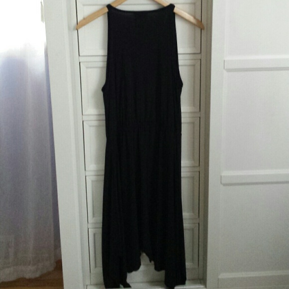 NEW!  Cute black dress w/asymmetrical hem-medium - Picture 2 of 4