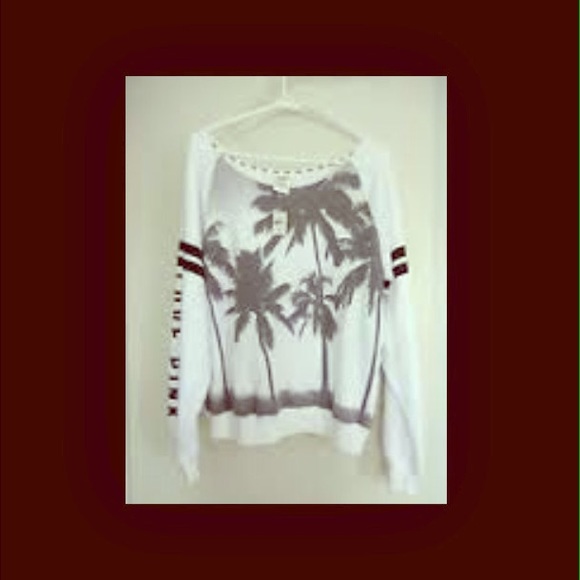 White and gray Victoria secret sweatshirt