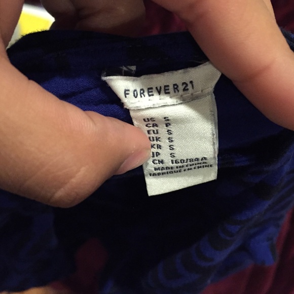 Blue tribal print crop  top from Forever 21 - Picture 3 of 4