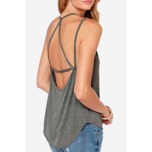 Lulus GRAY Strappy Back Tank