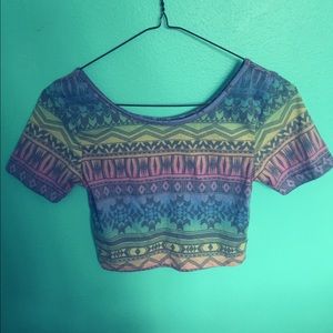 Pacsun Tribal Fitted Crop-Top