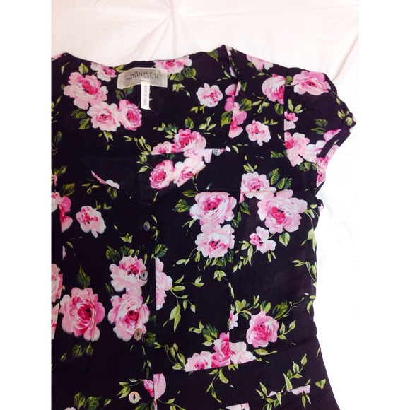 Black and pink floral romper - Picture 2 of 4