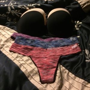 Pink Victoria's Secret bra and thongs