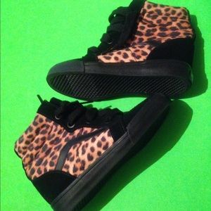 Vans high top sneaker wedges